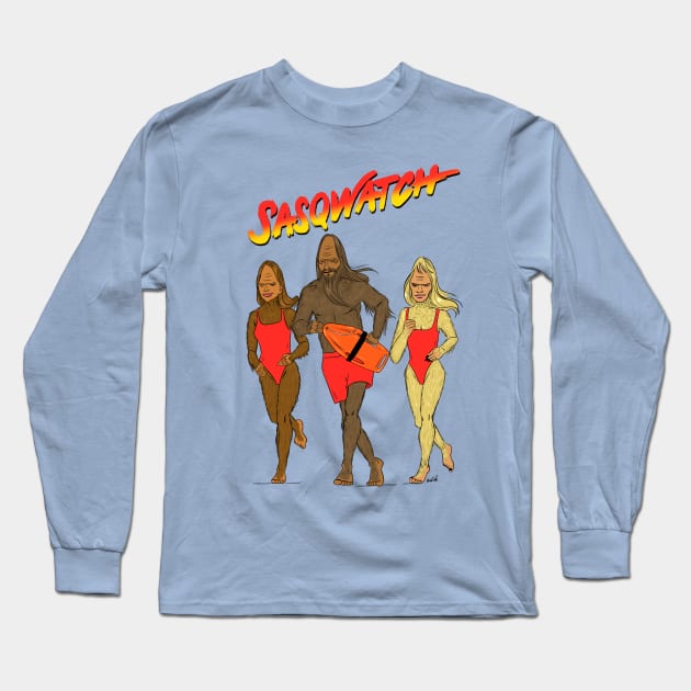 sasquatch lifeguard team parody Long Sleeve T-Shirt by kuinif